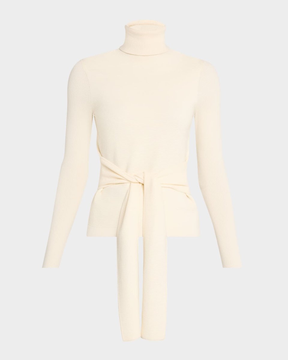 Brielle Tie-Front Turtleneck Top